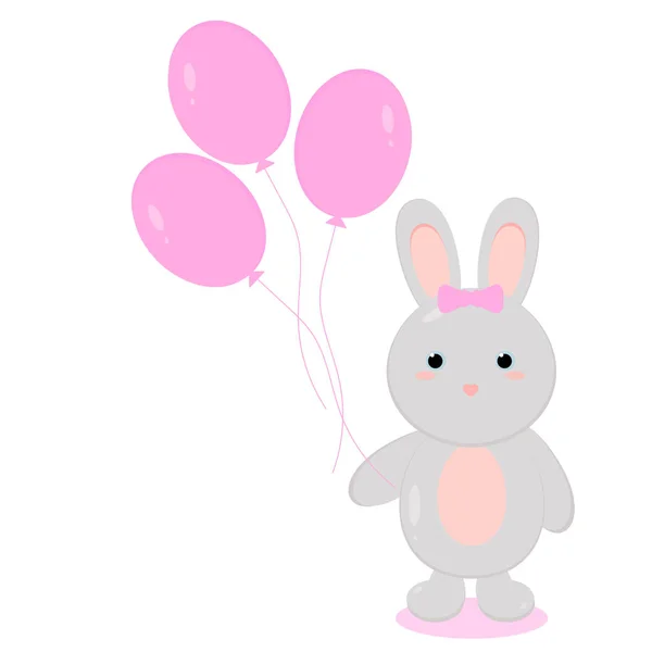 This is cartoon rabbit on background. Cute illustration in flat style. Easter bunny.