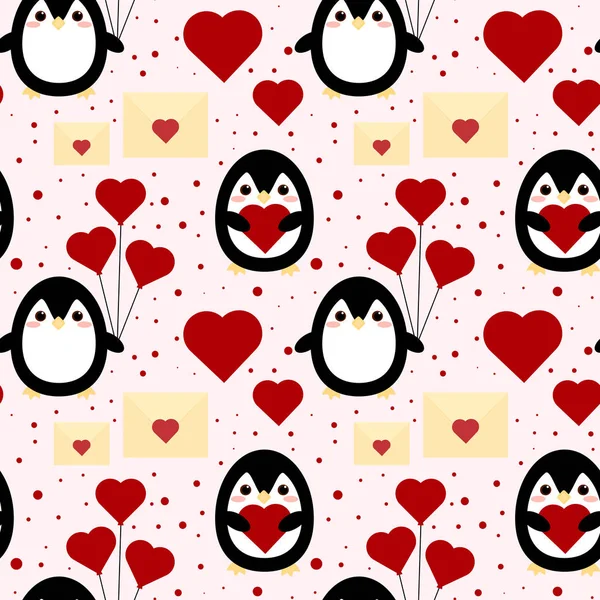 cute seamless pattern with hearts, vector illustration