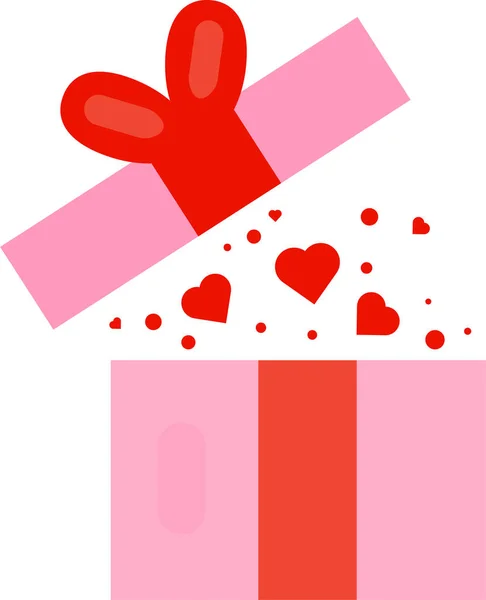 Heureuse Carte Voeux Saint Valentin Avec Des Coeurs Boîte Cadeau — Photo