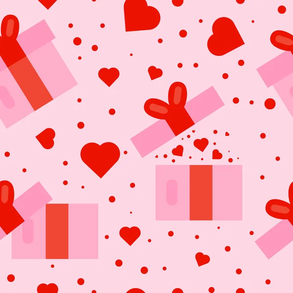 Día San Valentín Regalo Regalos Corazones Confeti Corazón San Valentín — Foto de Stock