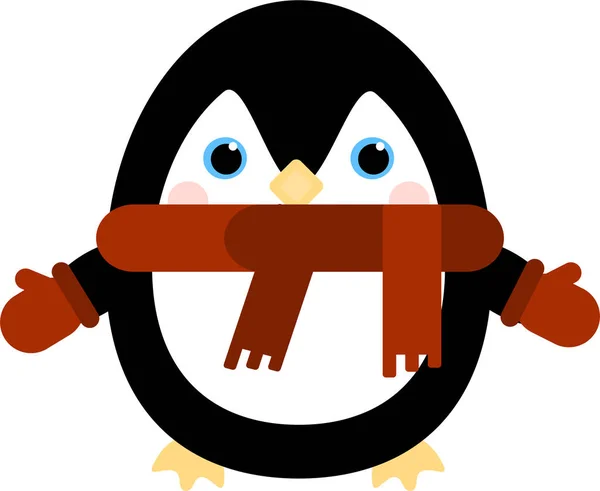 Divertida Ilustración Dibujos Animados Pequeño Pingüino Lindo — Foto de Stock