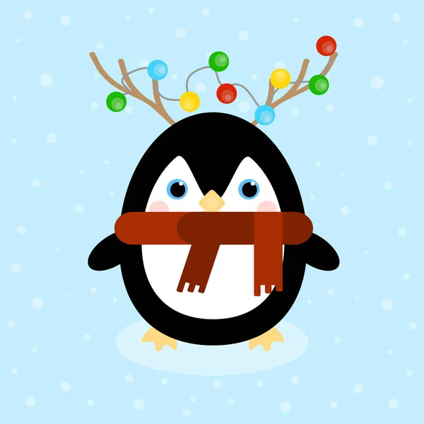 Lustige Cartoon Illustration Eines Niedlichen Kleinen Pinguins — Stockfoto