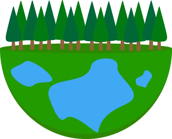 Ілюстрація Зелених Гір Пейзаж Деревами Пагорбом Задньому Плані Ілюстрація Планети — стокове фото