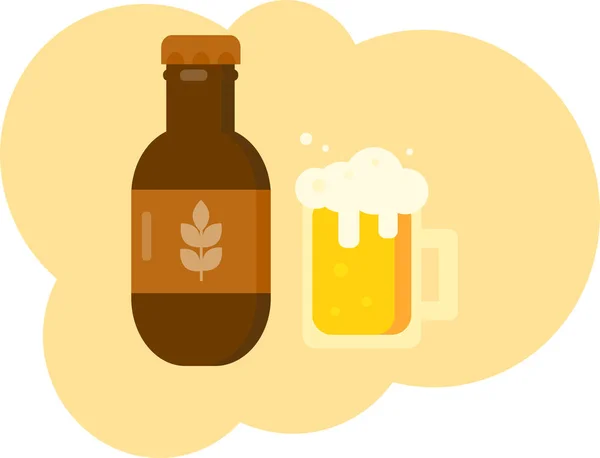 Dies Ist Eine Flasche Bier Und Ein Glas Bier — Stockfoto