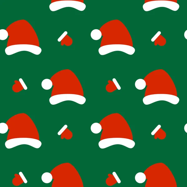 Jul Mönster Med Jultomten Röd Hatt — Stockfoto
