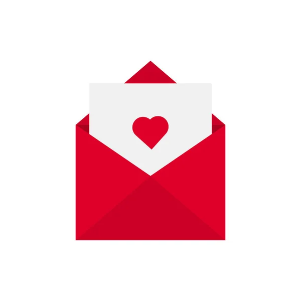 Isto Envelope Papel Coração Carta Amor Fundo Branco — Fotografia de Stock