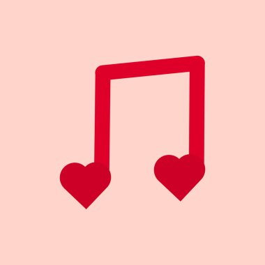 Bu, arka planda kalpleri olan bir müzik notası. Kartpostallar, el ilanları, tatil süslemeleri için kullanılabilir..