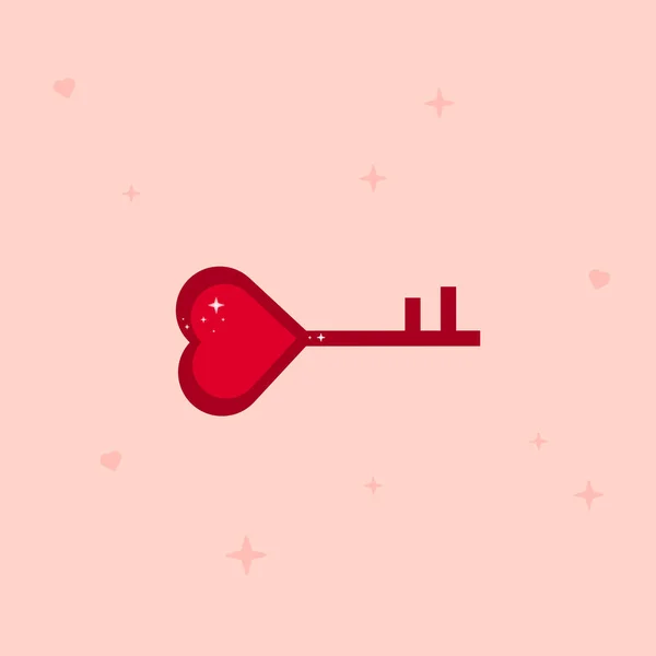 Esta Clave Con Corazón Fondo Claro Elemento Día San Valentín — Foto de Stock