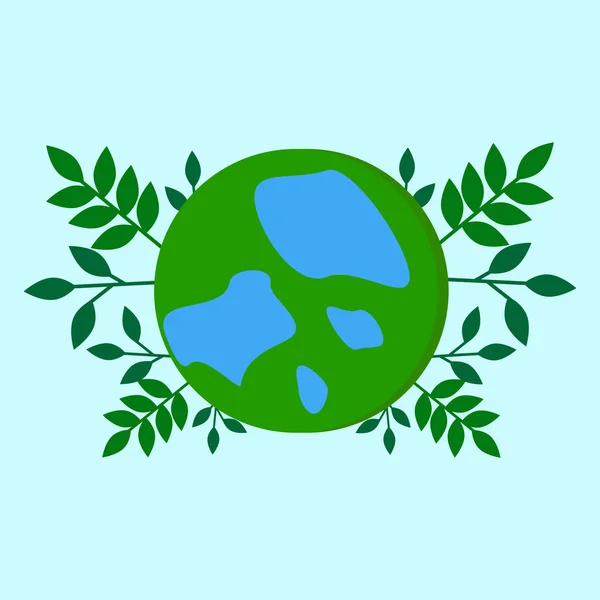 This is illustration planet and leaves. Could be used for earth day, Mother Earth day, save the forest. For postcards, banners background, holidays decorations, etc.