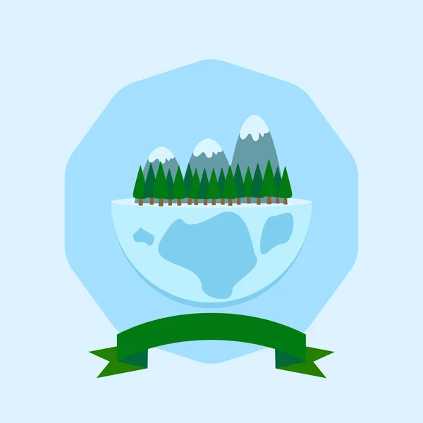 Dies Ist Illustration Planet Und Bäume Berge Könnte Für Earth — Stockfoto