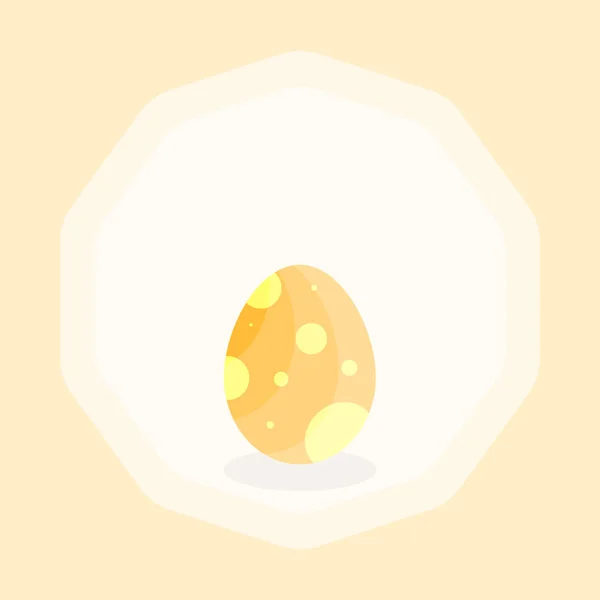 Пасхальне Яйце Жовтому Тлі Мила Ілюстрація Мультфільму — стокове фото