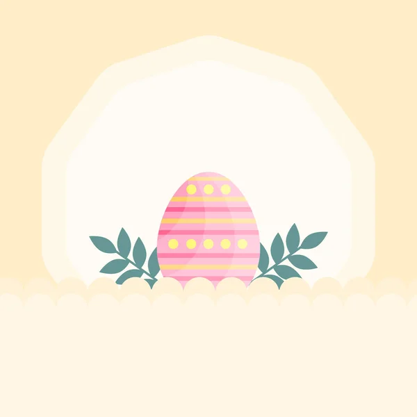 Easter Egg Yellow Background Cute Cartoon Illustration — Stock Photo, Image