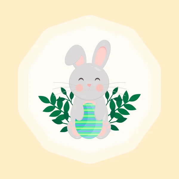 这是个带蛋的可爱的复活节兔子 — 图库照片