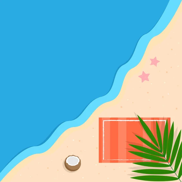 Ilustración Verano Playa Tropical Con Estrellas Mar —  Fotos de Stock