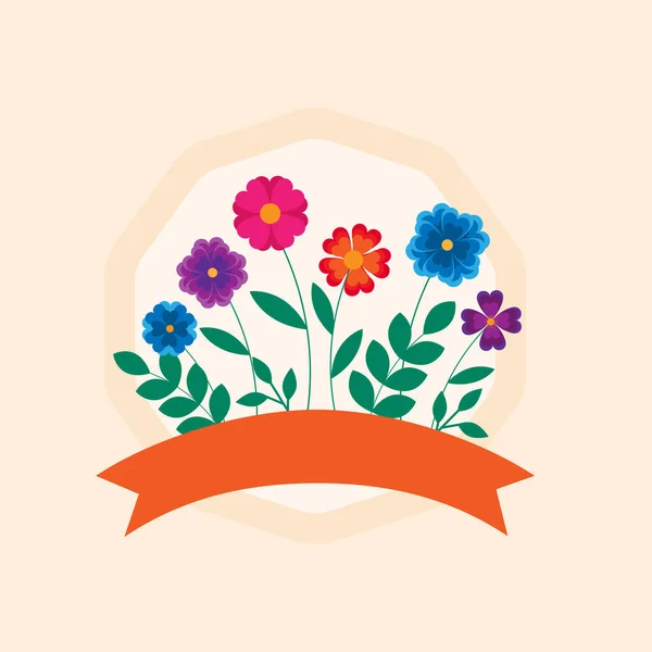 Blumen Mit Blattdekoration Illustration Design — Stockfoto