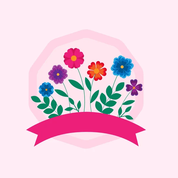 Blommor Med Blad Dekoration Illustration Design — Stockfoto