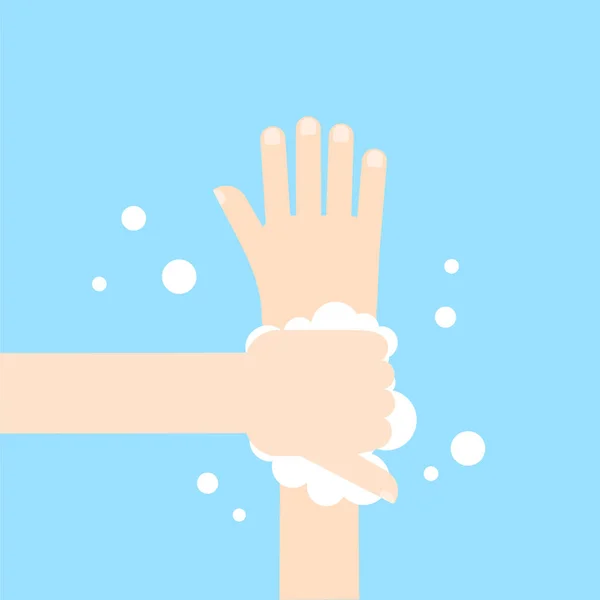 Händer Tvätta Händerna Med Rengöring Illustration — Stockfoto