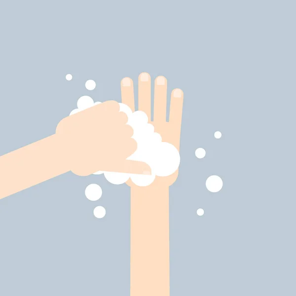 Händewaschen Mit Putzillustration — Stockfoto