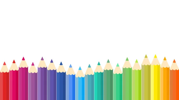 Beyaz arkaplanda renkli kalemler