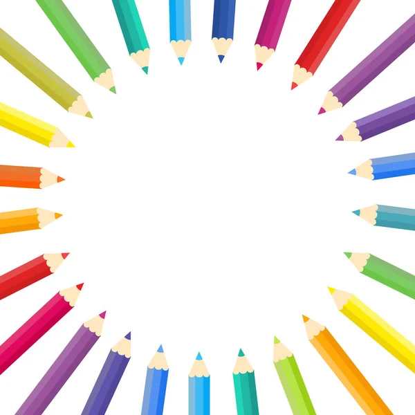 Beyaz arkaplanda renkli kalemler