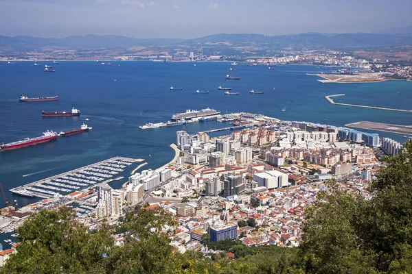 View of Gibraltar and Spanish coast — Stock Photo, Image
