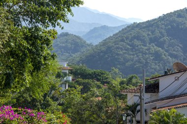 Sierra Madre mountains with residences, Puerto Vallarta, Mexico clipart