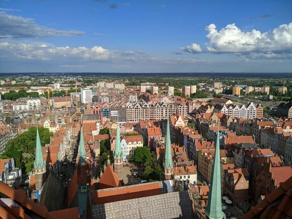 Вид Старый Город Гданьске Старого Здания — стоковое фото