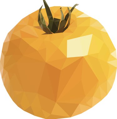 Düşük izole edilmiş sarı domates. Stok vektör illüstrasyonu