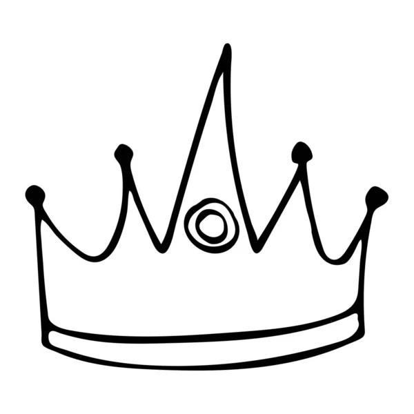 Logo Mahkota Gambar Tangan Terisolasi Pada Latar Belakang Putih Ilustrasi - Stok Vektor