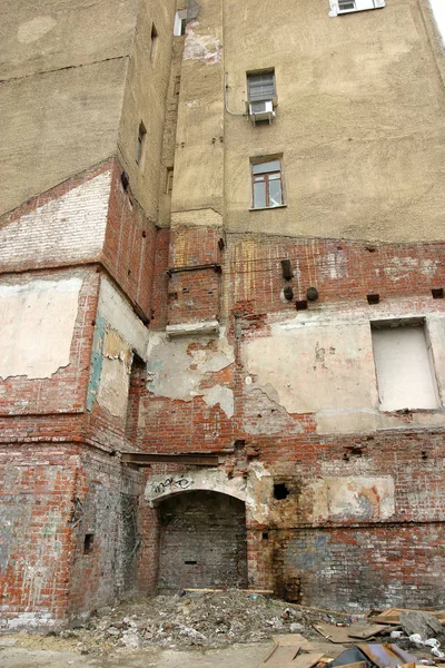 莫斯科市中心被毁的建筑物 — 图库照片