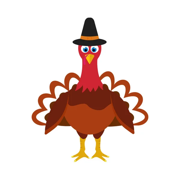 Cute colorful cartoon of turkey bird for Happy Thanksgiving celebration, can be use as character.Vector turkey character isolated on a white background.Elegant vector character illustration.
