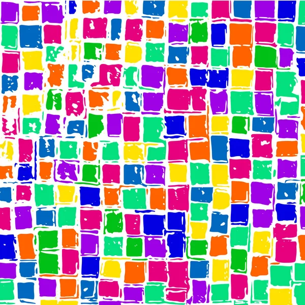 ベクトル多色パターン 子供のパーティー ウェブのための様々な形状の正方形の形で抽象的な明るいパターン 虹色の模様 — ストックベクタ