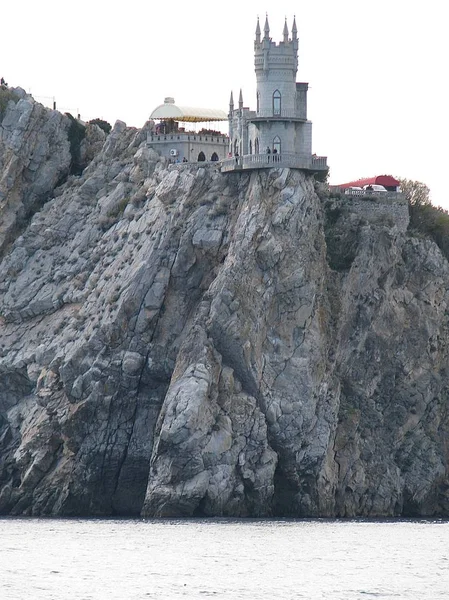 View Yalta Rocks Swallow Nest Black Sea — стоковое фото