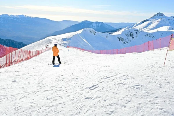 Young Athlete Snowboard Track Ski Resort — Stock Photo, Image
