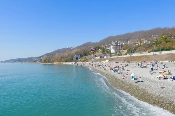 Repos Avec Pique Niques Printemps Sur Côte Mer — Photo