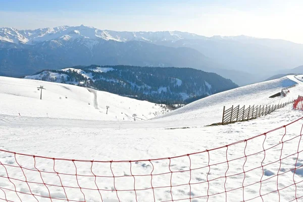 Senderos Deportes Invierno Paisaje Montañoso Nevado —  Fotos de Stock