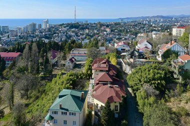 Bahar limanı şehrinin üst görüntüsü