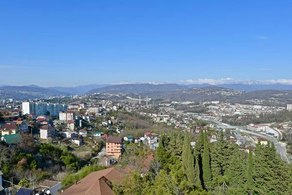 Top View Panorama Southern Mountain City — Stock Photo, Image