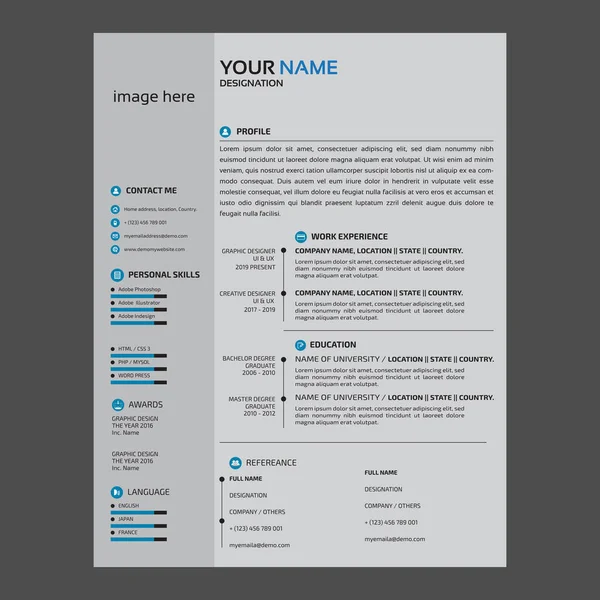 Design Del Modello Curriculum Aziendale Illustrazione — Vettoriale Stock