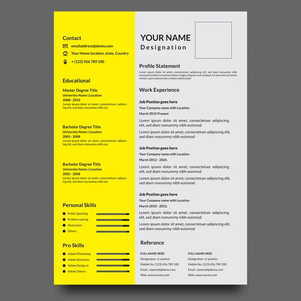 Corporate Professional Resume Template Design Resume Creative Resume Design Design — Stock Vector