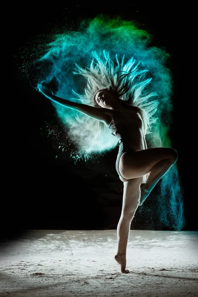 Rainbow dancer isolated on black background — 스톡 사진