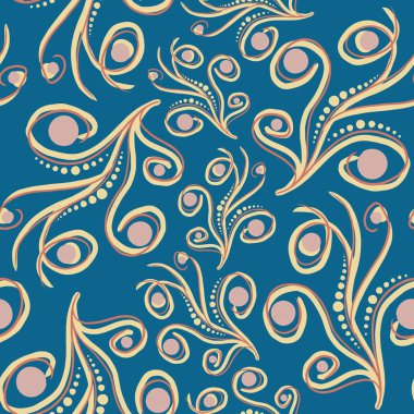 Mavi üzerinde soyut ve pürüzsüz desen