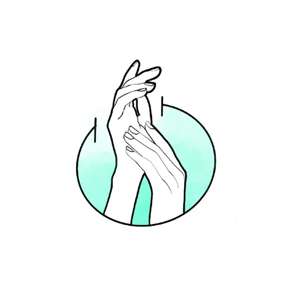 Masaj Için Elleri Olan Logotype — Stok fotoğraf
