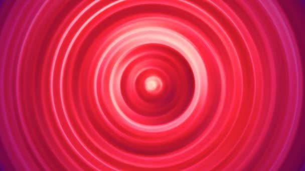 Червоні Круглі Хвилі Оживлені Безшовні Заглиблення Задньому Плані — стокове відео