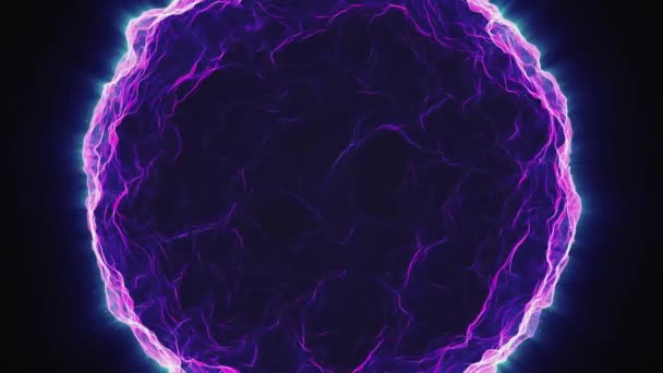 Inconsútil Bucle Animado Violeta Brillante Esfera Energía Partículas Parpadeantes — Vídeo de stock