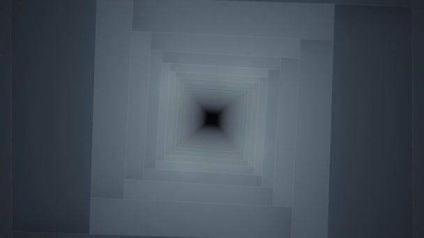 Бесконечный Туннель Серый Квадрат Бесшовный Цикл Анимационного Фона — стоковое видео