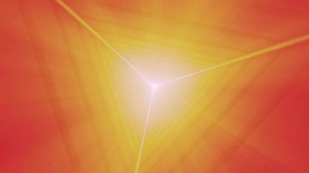 Shining Orange Triangular Tunnel Seamlessly Looping Animated Background — Stock Video