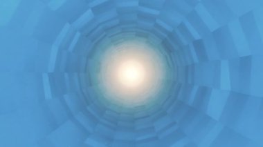 Blue Rotating Polygonal Tunnel. Seamlessly looping animated background.