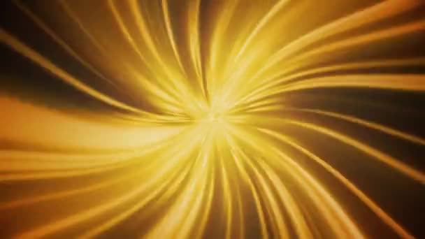 Golden Twirling Rays Seamlessly Looping Background — Stock Video