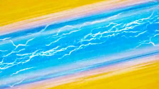 Электрический Синий Желтый Анимированный Безмятежно Петляющий Фон — стоковое видео